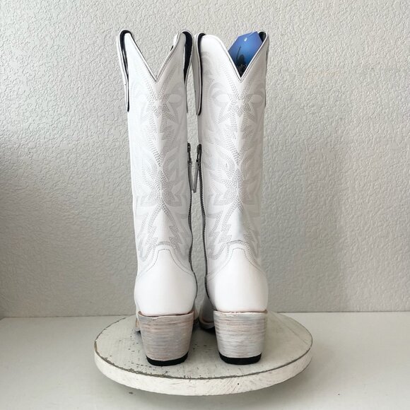 Lane MEGAN MORONEY Smokeshow Cowboy Boots Womens 9.5 White Western Cowgirl Tall - Picture 4 of 16